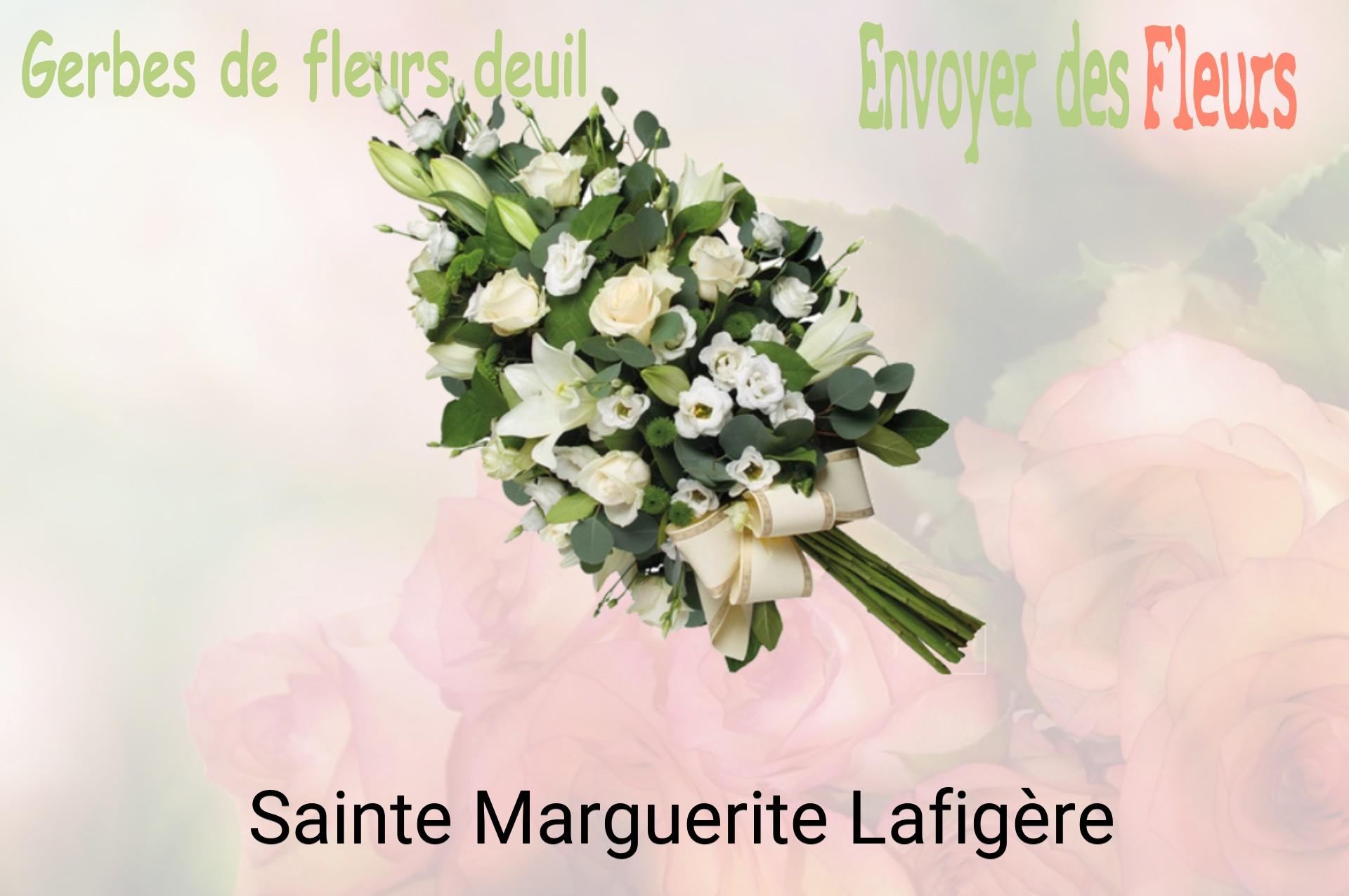 Gerbe de fleurs de deuil livrée à Sainte-Marguerite-Lafigère